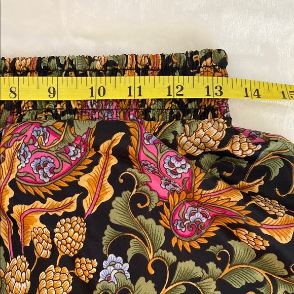 Chelsea & Theodore Pleated Red Green Maxi Skirt - Picture 12 of 13